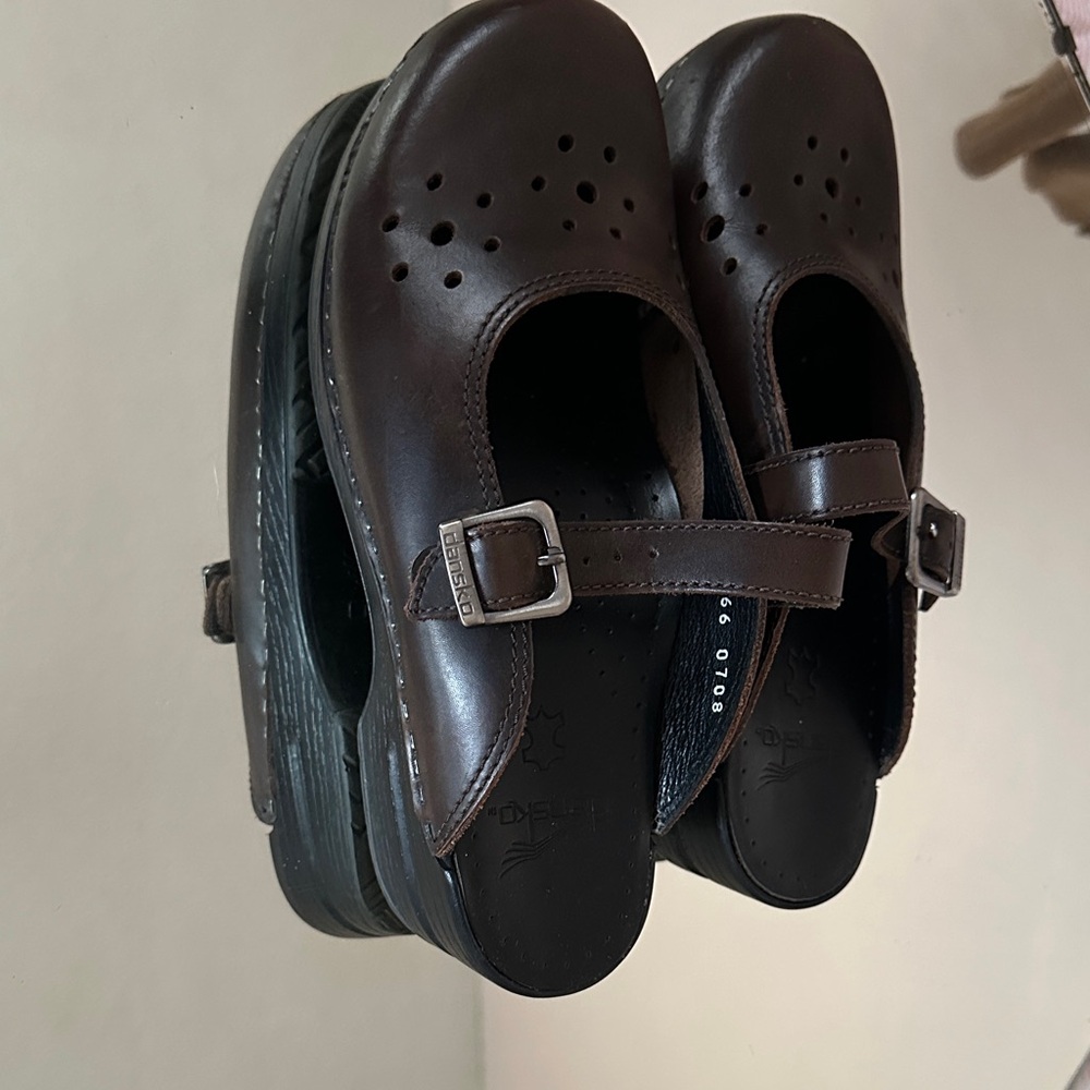 Brown Leather Mary Jane Shoes Dansko 39
